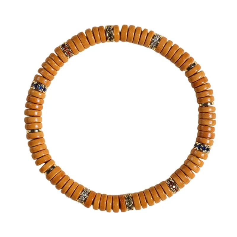 Natural Olive Pit Tablet-Shape Bracelet Averon London