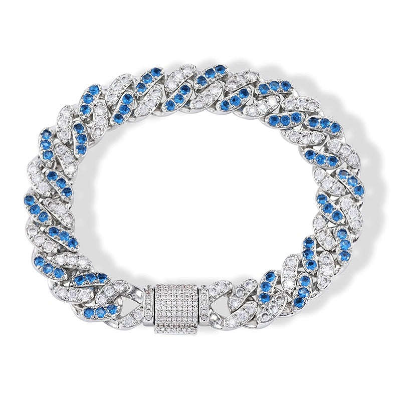 Two-tone Zircon Cuban Bracelet Averon London