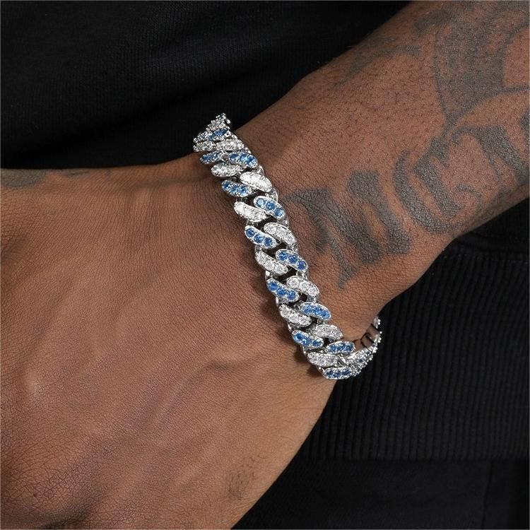 Two-tone Zircon Cuban Bracelet Averon London