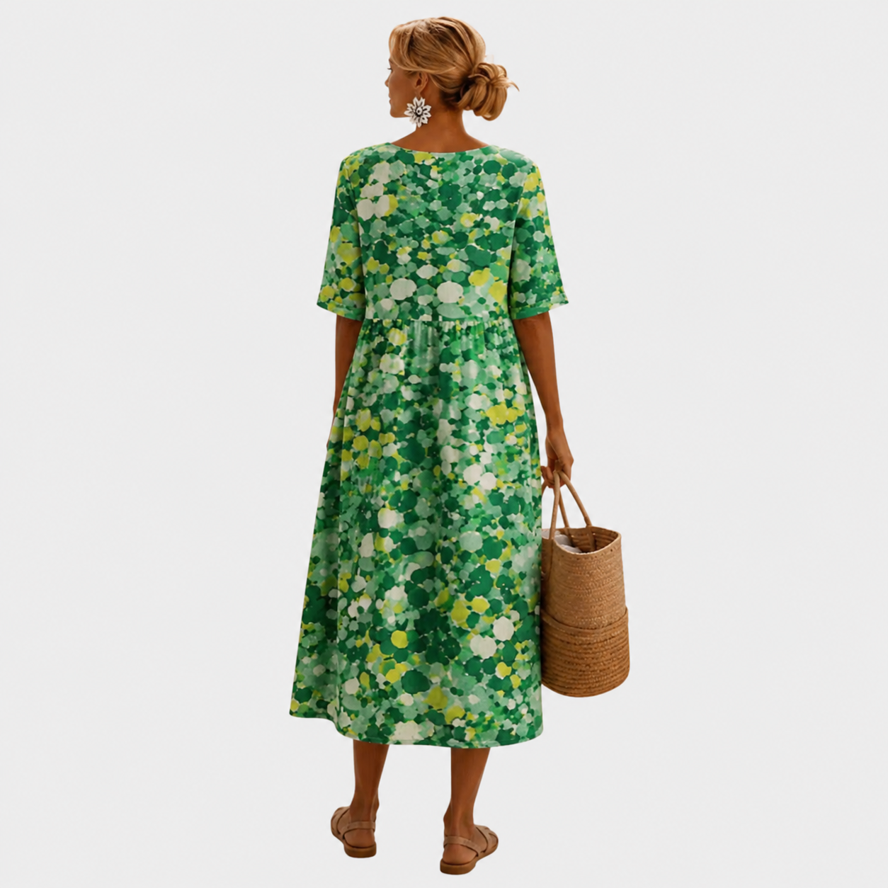 Elena - Abito midi floreale leggero e fluido