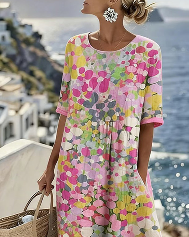 Elena | Vestito midi floreale leggero e morbido