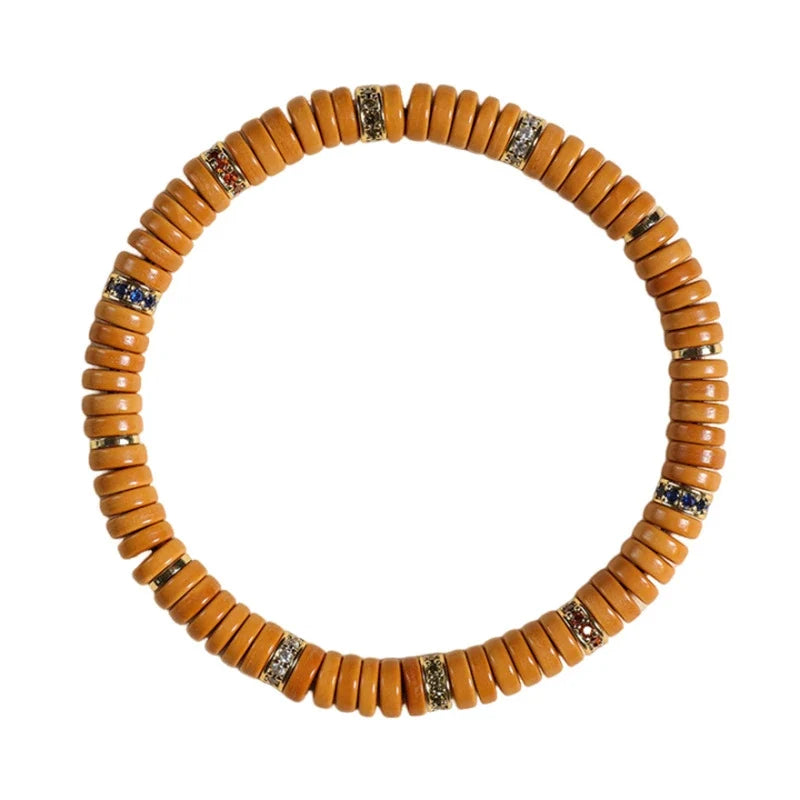 Natural Olive Pit Tablet-Shape Bracelet