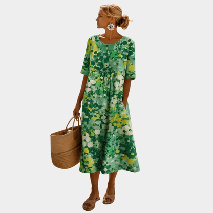 Elena - Abito midi floreale leggero e fluido