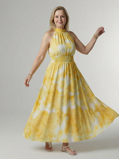 Laura | Abito Midi con Scollo All'Americana Arricciato