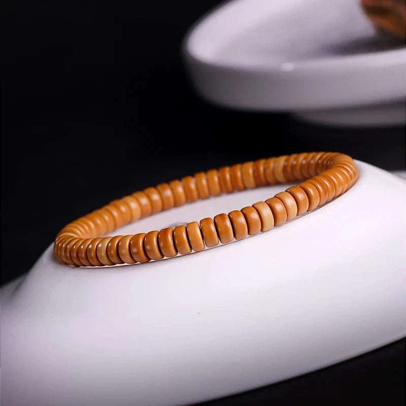 Natural Olive Pit Tablet-Shape Bracelet Averon London