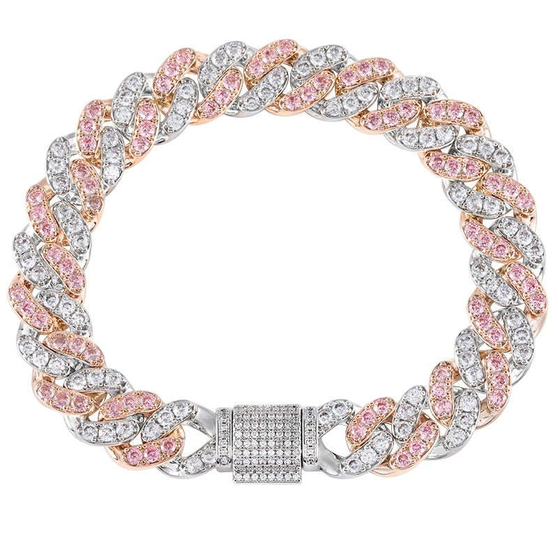 Two-tone Zircon Cuban Bracelet Averon London