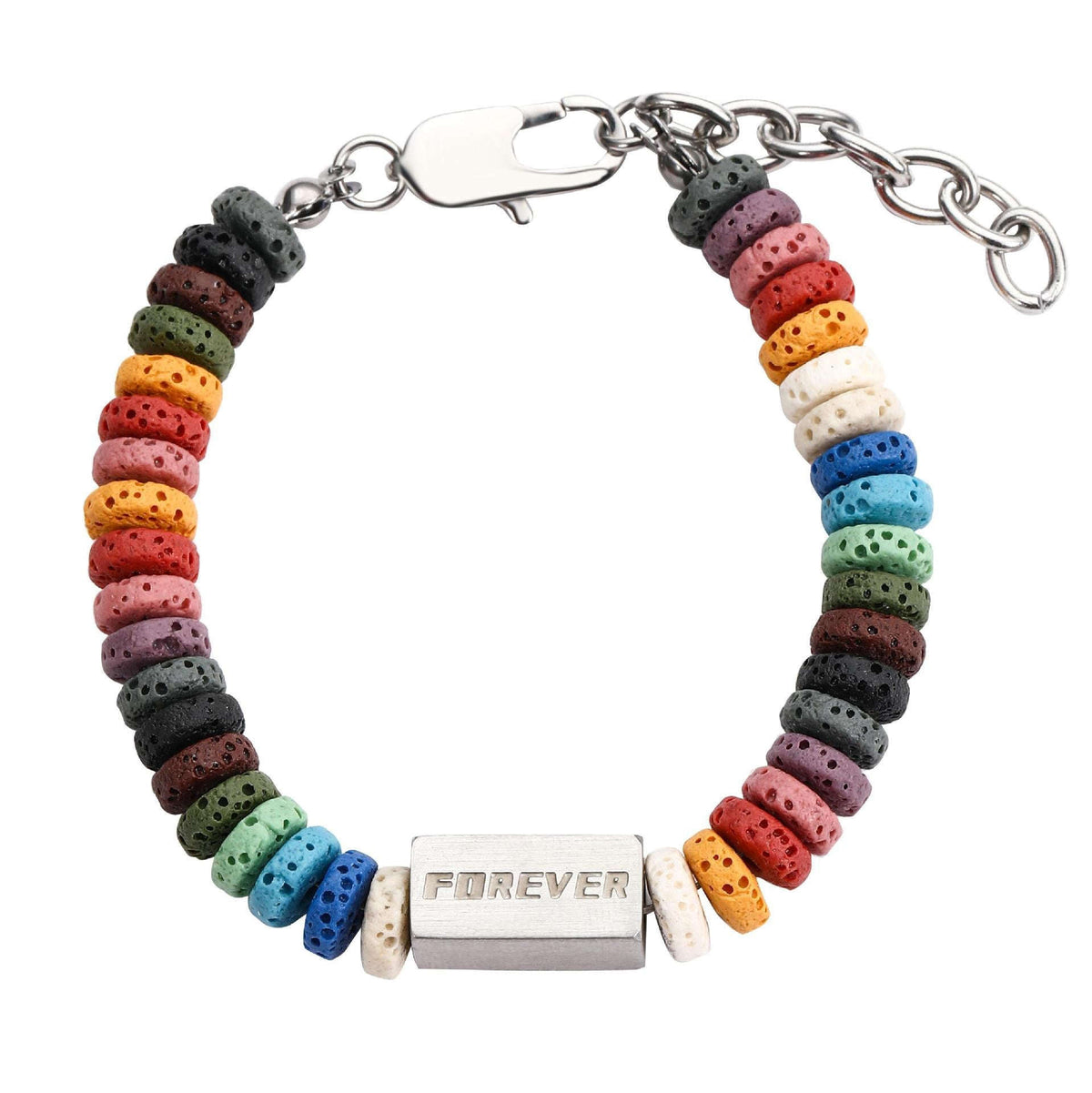 Natural Lava Flat Round Beads Mini Gemstone Bracelet Averon London