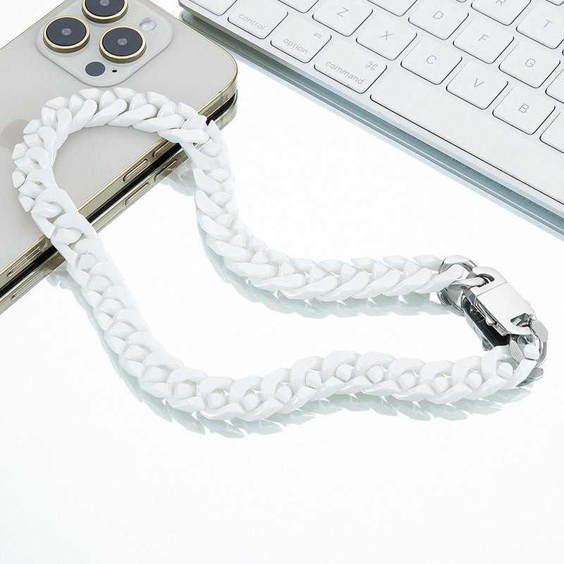 Chunky Cuban Ceramic Chain | White, Black, Yellow & Taupe