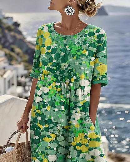 Elena | Vestito midi floreale leggero e fluido