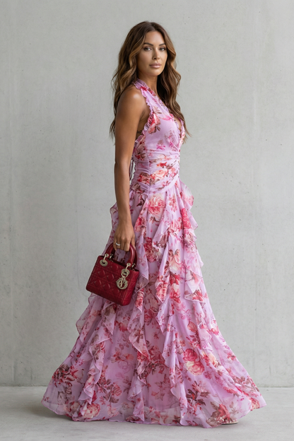 Serena | Abito Maxi Floreale Halter
