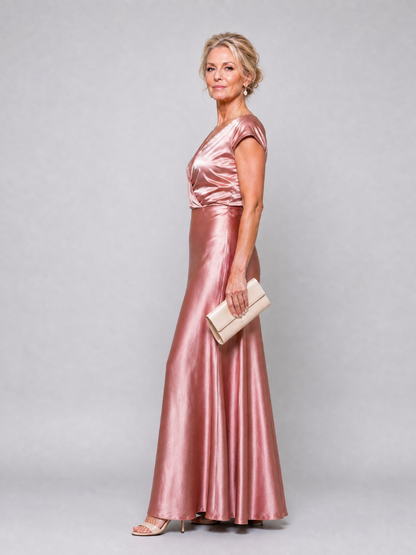 Giulia | Maxidress con top avvolgente e maniche corte