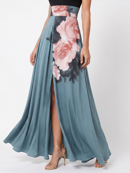 Valentina | Abito Maxy a Fiori con Scollo Halter