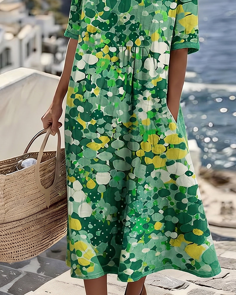 Elena | Vestito midi floreale leggero e morbido