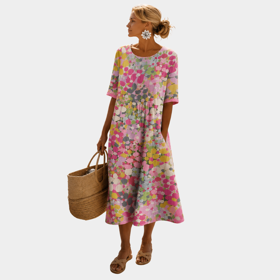 Elena - Abito midi floreale leggero e fluido