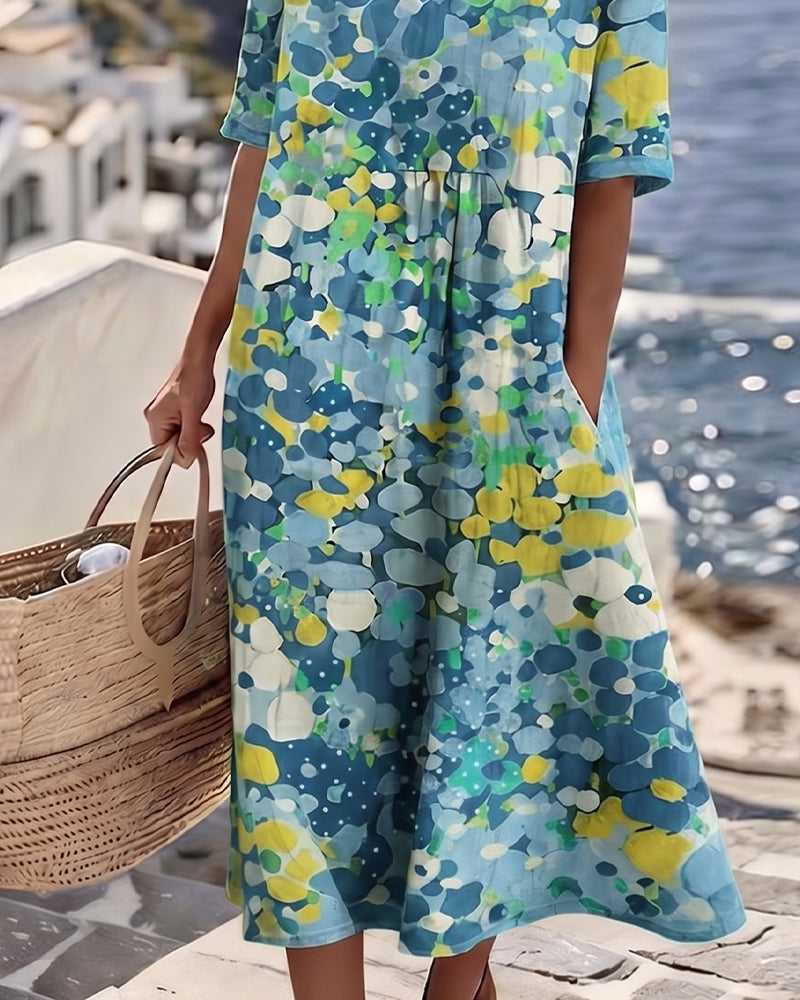 Elena | Vestito midi floreale leggero e morbido