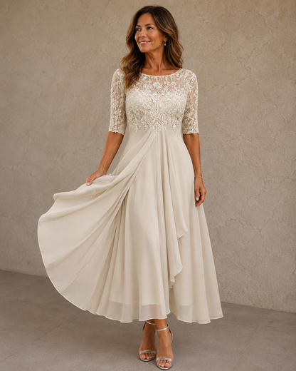 Maria | Elegant lace and chiffon dress