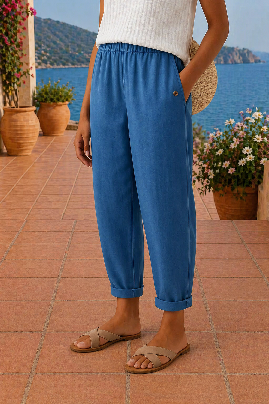 Maja - Pantaloni in Lino Leggeri