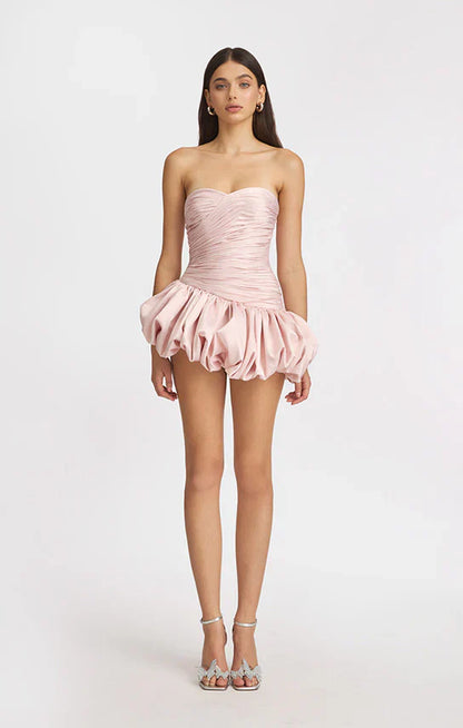 Alia | Women's Strapless Balloon Draped Mini Cocktail Dress