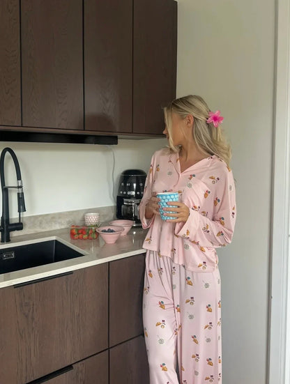 Nicole | Ensemble de Pyjama Douillet Imprimé pour Femme