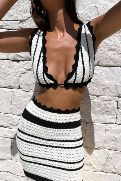 Paloma | Ensemble D'Été Deux Pièces en Crochet Sans Manches pour Femme