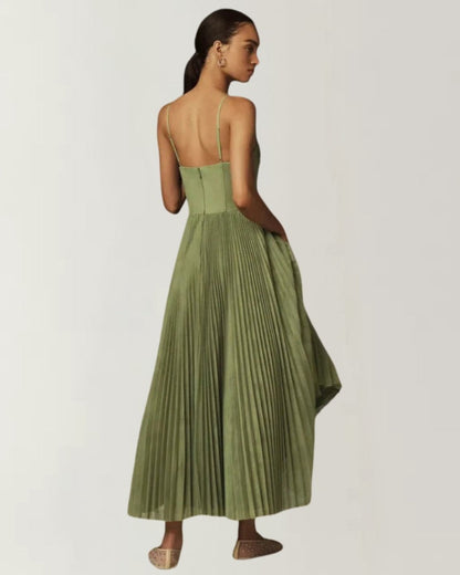 Claire – Abito plissettato in tulle con drappeggio asimmetrico
