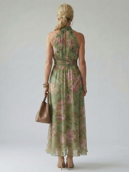 Aurora | Abito midi con scollo all'americana arricciato