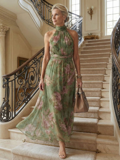 Aurora | Abito midi con scollo all'americana arricciato