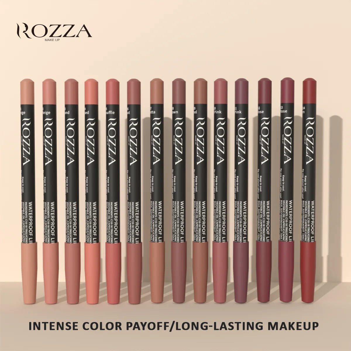 AVERON ROZZA ™ Waterproof Lip Liner Pencil Set