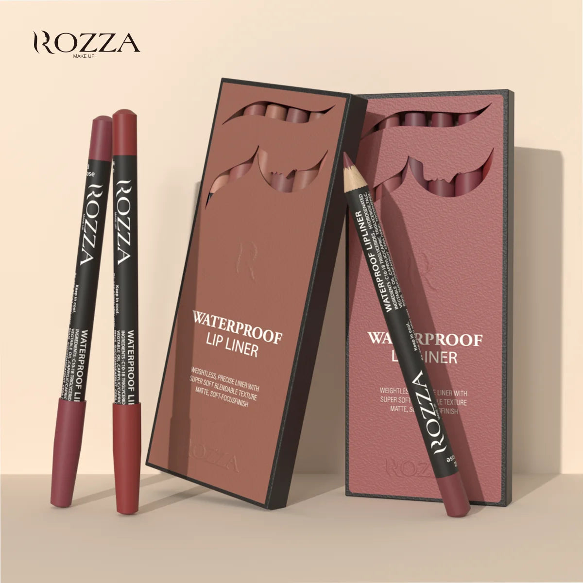 AVERON ROZZA ™ Waterproof Lip Liner Pencil Set