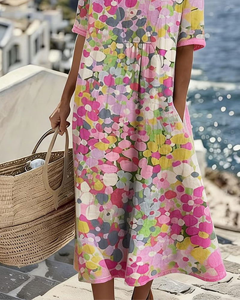 Elena | Vestito midi floreale leggero e morbido