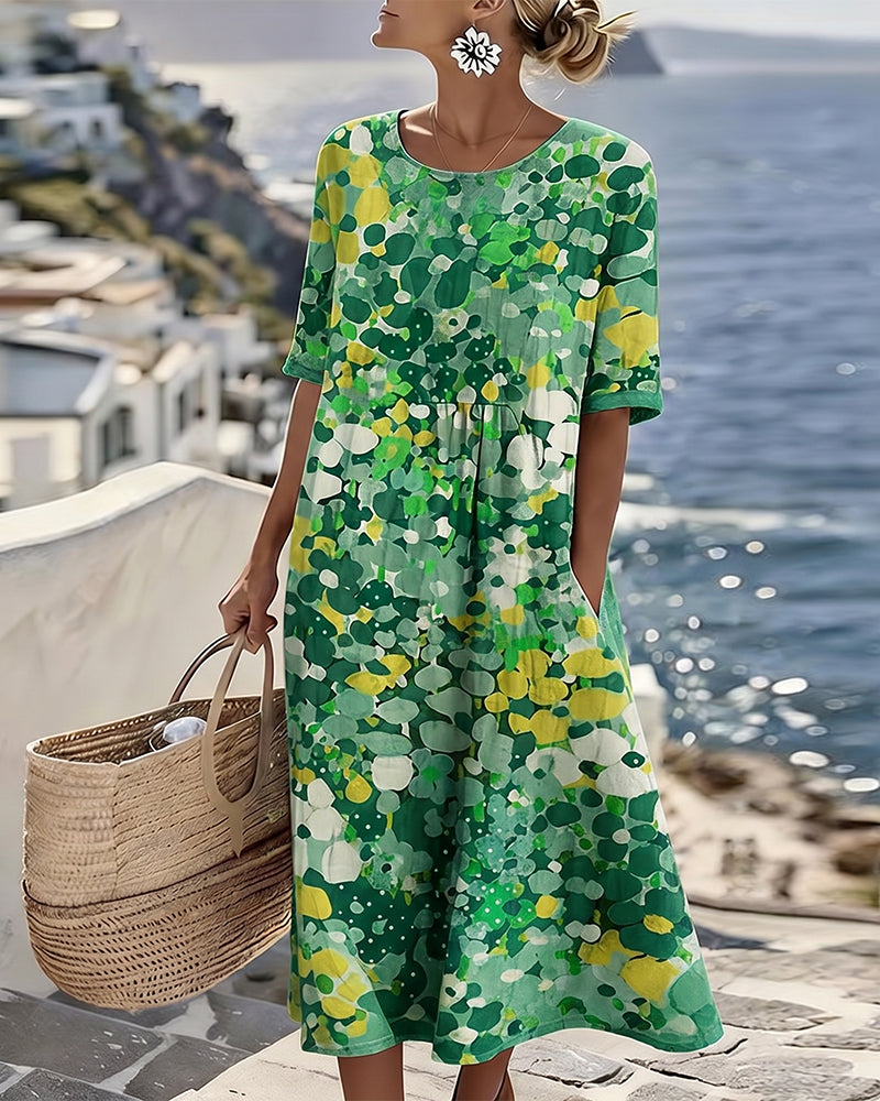 Elena | Vestito midi floreale leggero e fluido