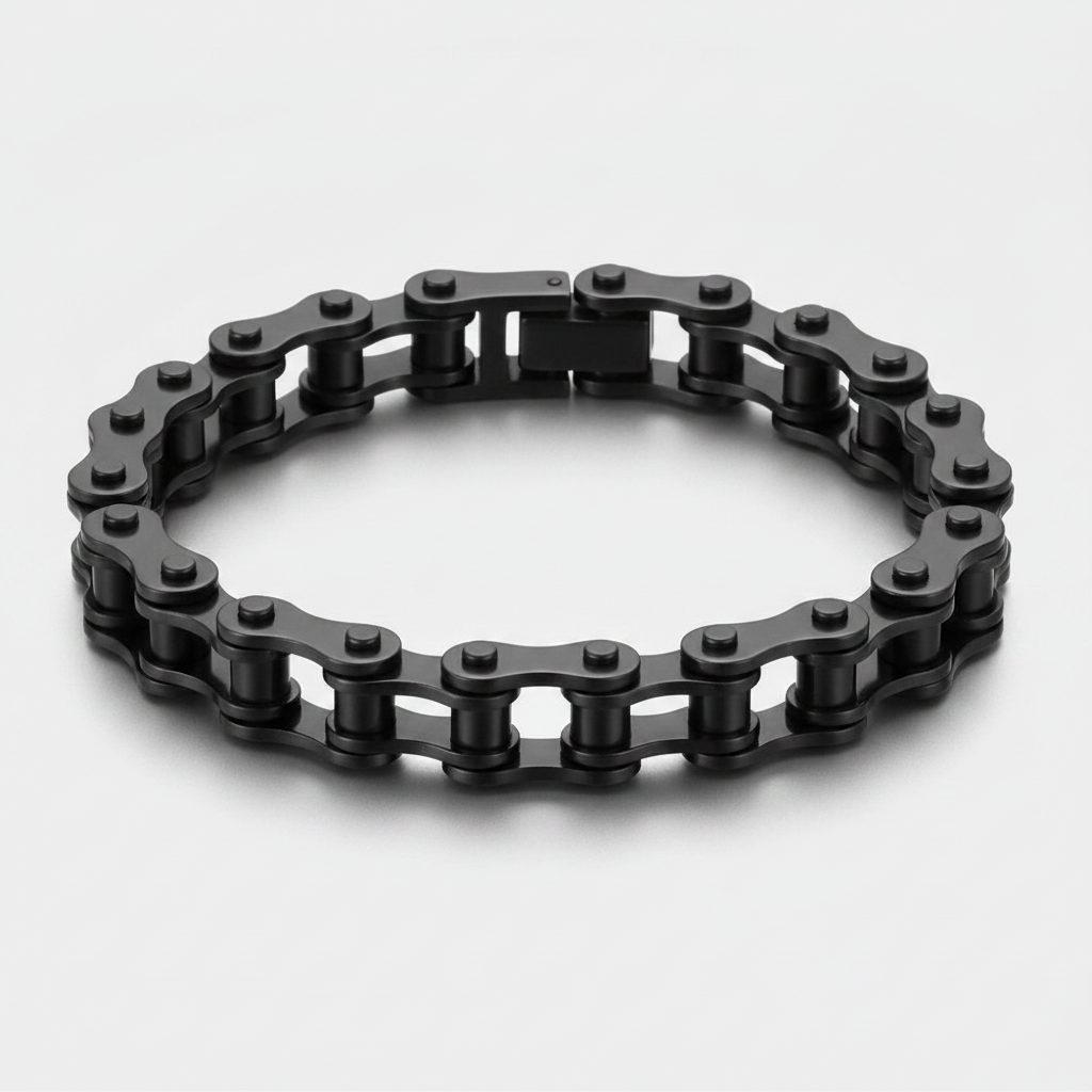 Biker Chain Bracelet - Fundo Cinza Claro