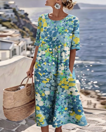 Elena | Vestito midi floreale leggero e morbido