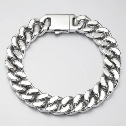 Chunky Cuban Bracelet - Fundo Cinza Claro