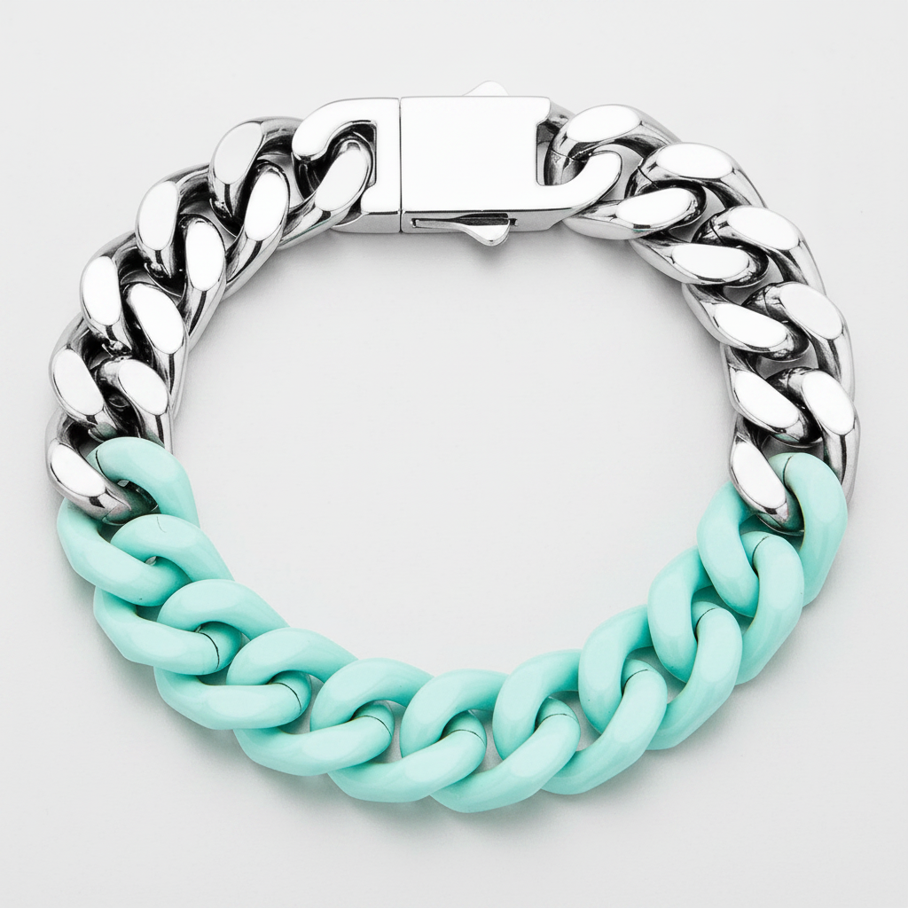 Colorful Cuban Bracelet - Fundo Cinza Claro