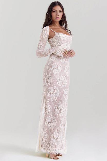 Celeste | Abito Maxi in Pizzo