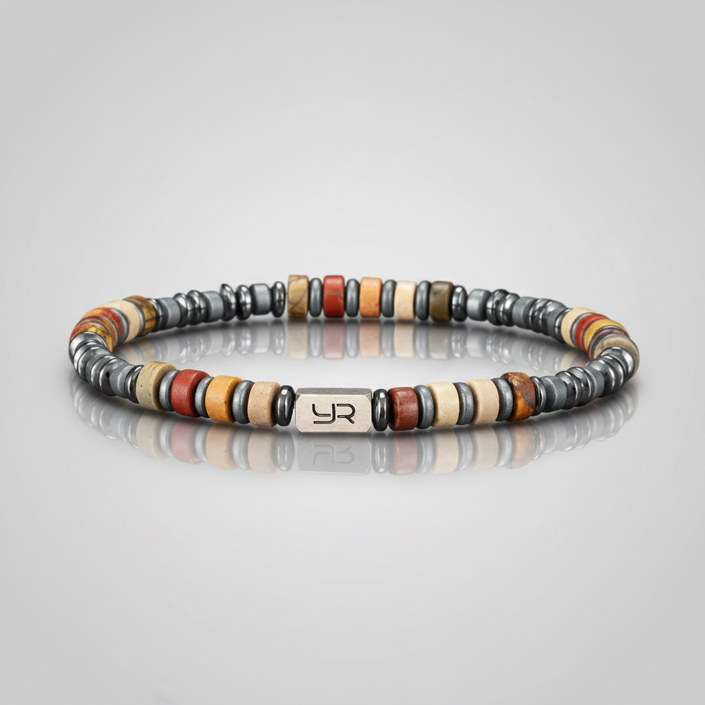 Hematite Essential Bracelet - Fundo Cinza Claro