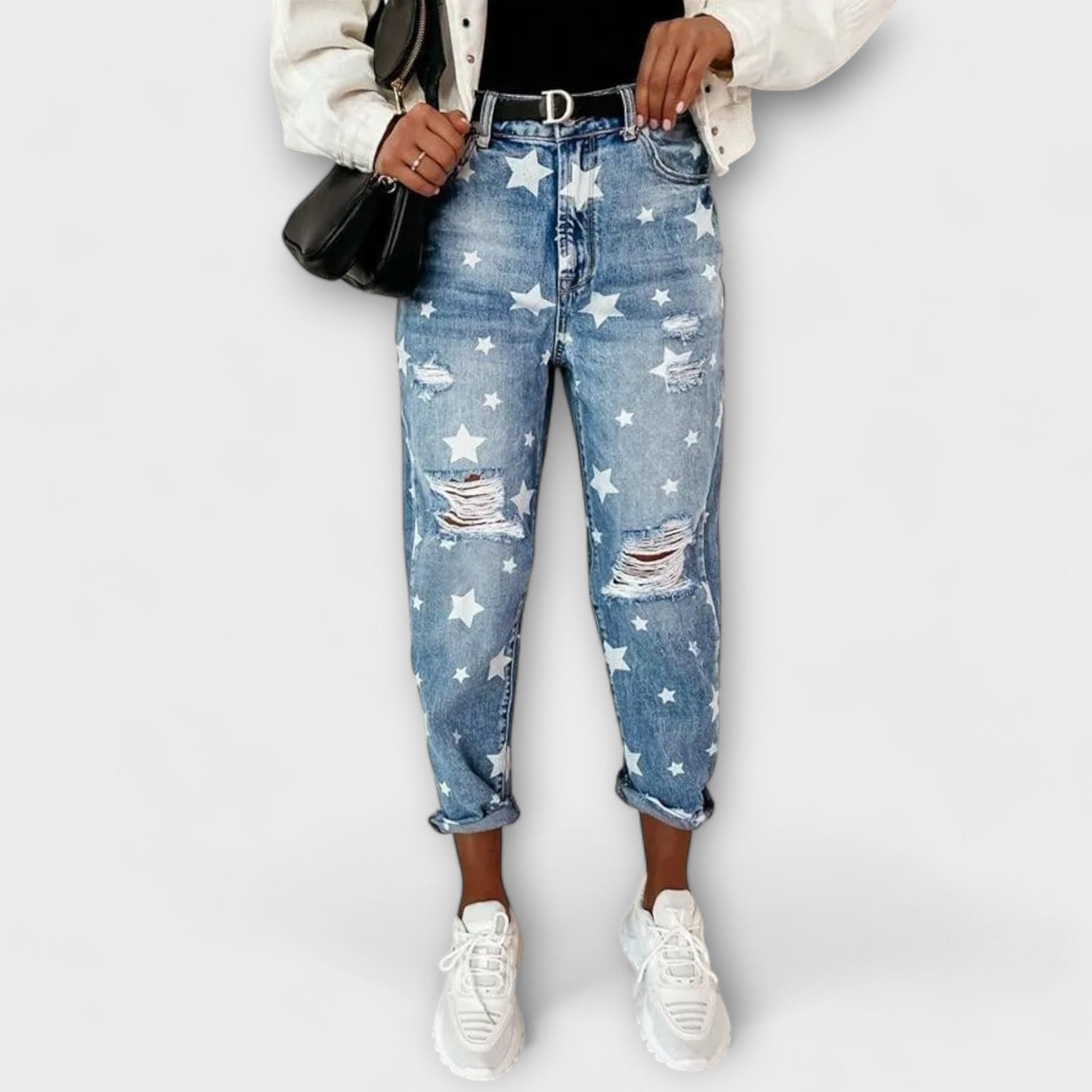 Estari – Jeans rilassati con stampa a stelle