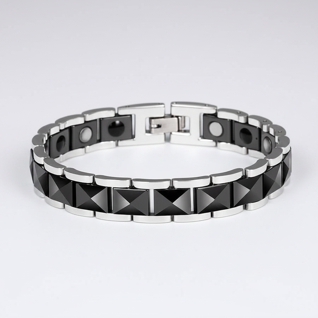 Magnetic Germanite Ceramic Bracelet - Fundo Cinza Claro