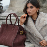 Henna | Suede Large Shopper Tote Bag